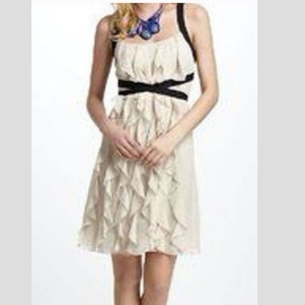 BLHDN Anthropologie Quillaree 100% Silk Ruffle Dress Size 0